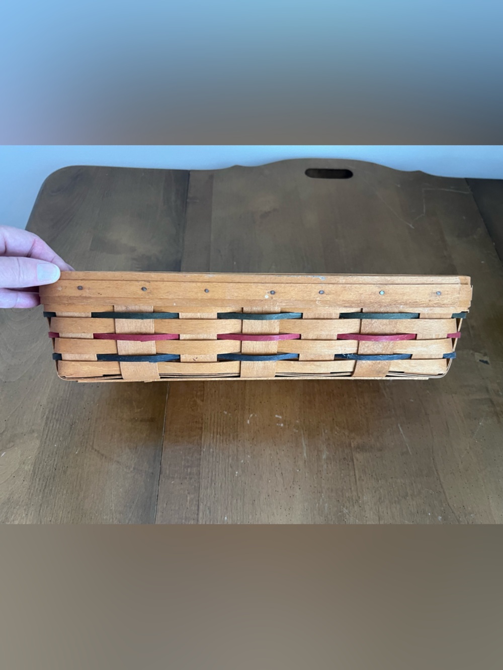 Longaberger Traditions Handwoven Natural Wood Bread Basket - Picture 6 of 7